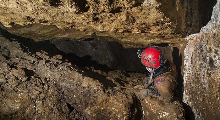 Lisa Wootton in Shinbone Chamber. Photo: Phil Wolstenholme.